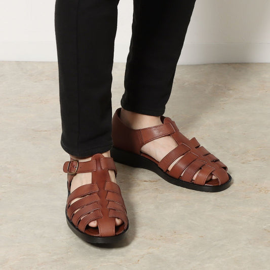 ITALICO 国産 徳島レザー 牛革 サンダル ドライビング グルカサンダル メッシュ 日本製 (1116 ダークブラウン)