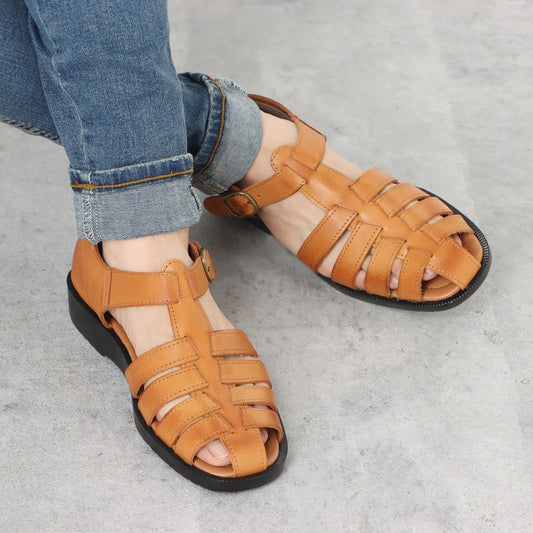 ITALICO 国産 徳島レザー 牛革 サンダル ドライビング グルカサンダル メッシュ 日本製 (1116 キャメル)