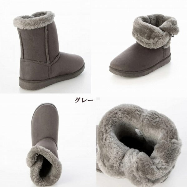 インヒール ベイリーボタンムートンブーツ 洗える 3cmインヒール あったかボアブーツ 2WAY (3it85)