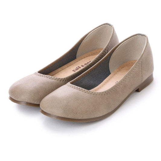 パンプス レディース 日本製 痛くない ローヒール 大きいサイズ ペタンコ バレエ 丸いつま先 (1511 オーク)