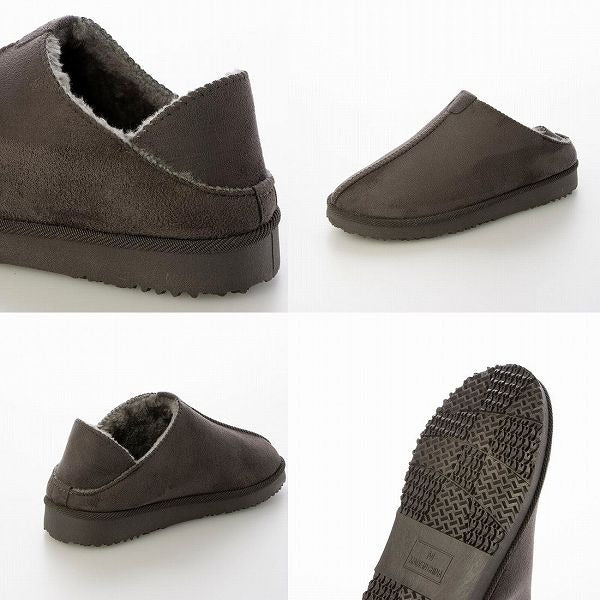 レディース フェイクムートン スリッポン 踵踏める スリッポンシューズ ファーサンダル あったかスリッパ ルームシューズ (3it91)