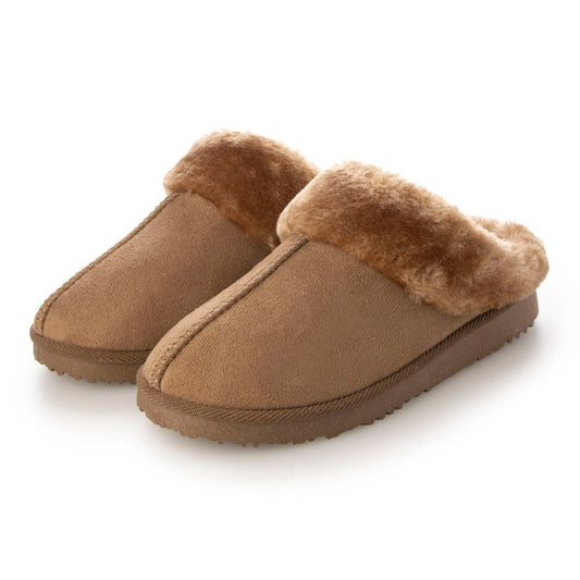 ムートンスリッパ レディース ボアサンダル あったかスリッパ ムートンブーツ スリッポン スリッポンシューズ ファーサンダル ルームシューズ(LB3it90 ベージュ)