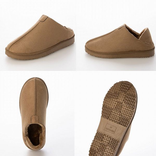 レディース フェイクムートン スリッポン 踵踏める スリッポンシューズ ファーサンダル あったかスリッパ ルームシューズ (3it91)