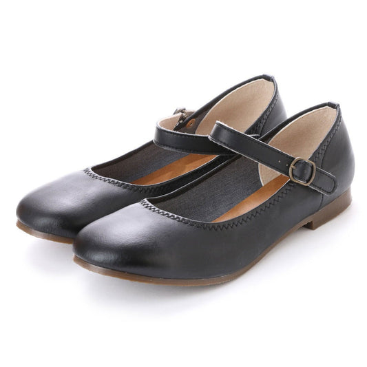 パンプス レディース 日本製 4E ワンストラップ 大きいサイズ 痛くない ローヒール  冠婚葬祭 発表会 母の日 (VA823 ブラック)