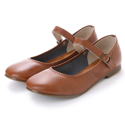 パンプス レディース 日本製 4E ワンストラップ 大きいサイズ 痛くない ローヒール  冠婚葬祭 発表会 母の日 (VA823 ブラウン)