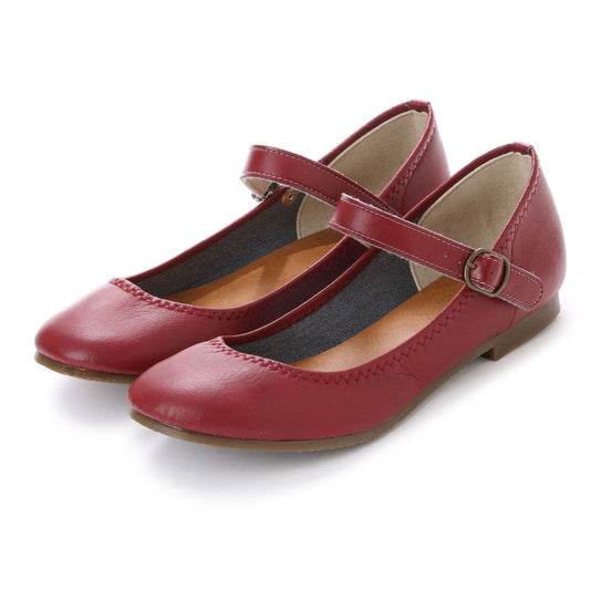 パンプス レディース 日本製 4E ワンストラップ 大きいサイズ 痛くない ローヒール  冠婚葬祭 発表会 母の日 (VA823 ワイン)