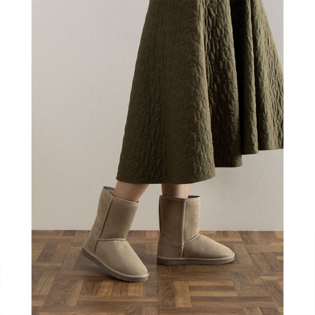 レディース ムートンブーツ ミドル丈 あったか ファーブーツ (20it51 )