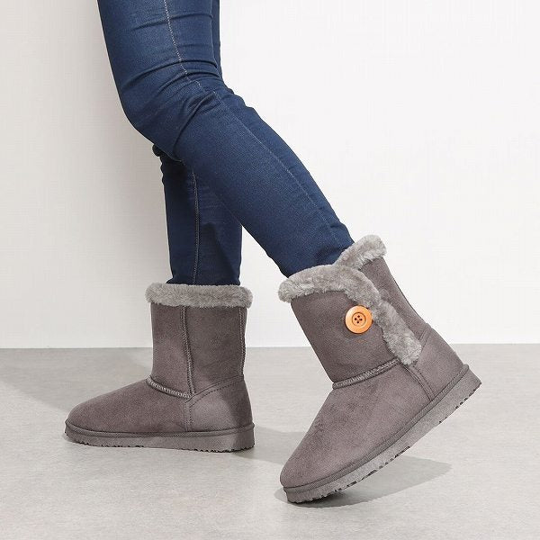 インヒール ベイリーボタンムートンブーツ 洗える 3cmインヒール あったかボアブーツ 2WAY (3it85)