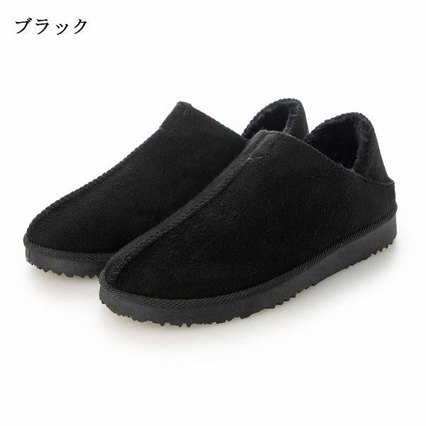 レディース フェイクムートン スリッポン 踵踏める スリッポンシューズ ファーサンダル あったかスリッパ ルームシューズ　(3it91)