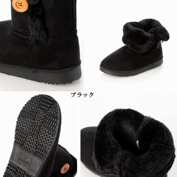 インヒール ベイリーボタンムートンブーツ 洗える 3cmインヒール あったかボアブーツ 2WAY (3it85)