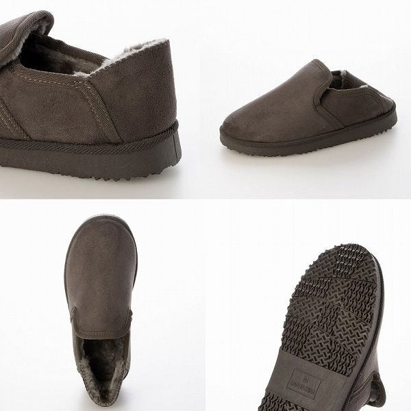 レディース フェイクムートン スリッポン 踵踏める スリッポンシューズ ファーサンダル (3it92) あったかスリッパ ルームシューズ