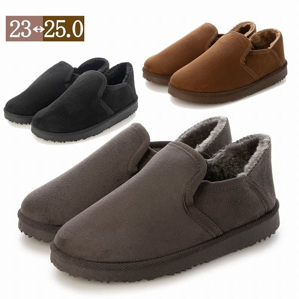 レディース フェイクムートン スリッポン 踵踏める スリッポンシューズ ファーサンダル (3it92) あったかスリッパ ルームシューズ